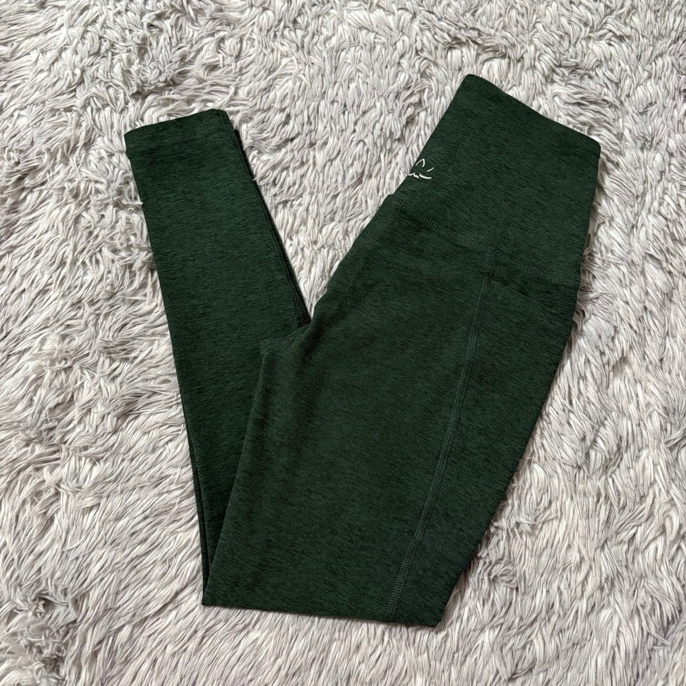Beyond Yoga High Waisted Full Length Leggings Womens XS Forest Green Athletic